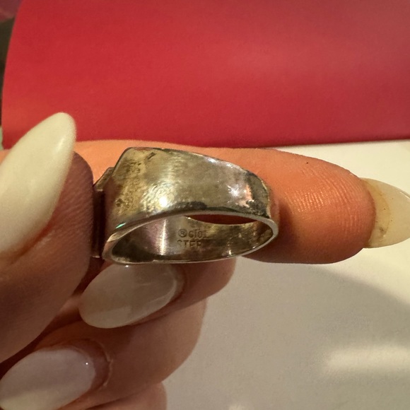 Stunning 925 Sterling silver and onyx vintage ring - Picture 9 of 16